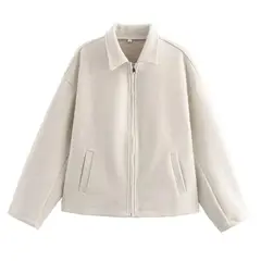 TIOZONEY - Chaqueta corta de lana para mujeres