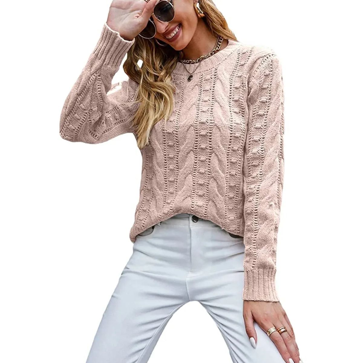 TIOZONEY - Sweater Cuello Redondo Mujer