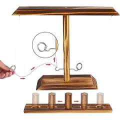 KUANGYE - Ring Toss Juego De Madera. Apunta O Toma. Juego De Beber