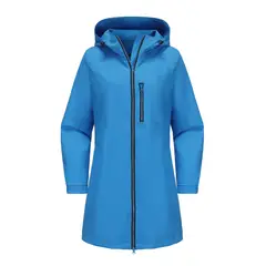 TIOZONEY - Chaqueta impermeable con capucha para mujer-Azul
