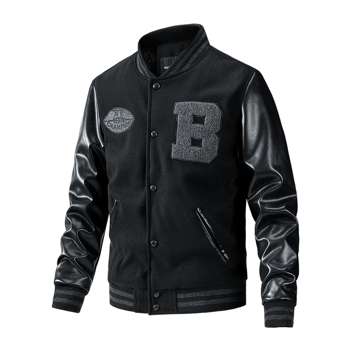 TIOZONEY - Chaqueta Biker Hombre -Negro