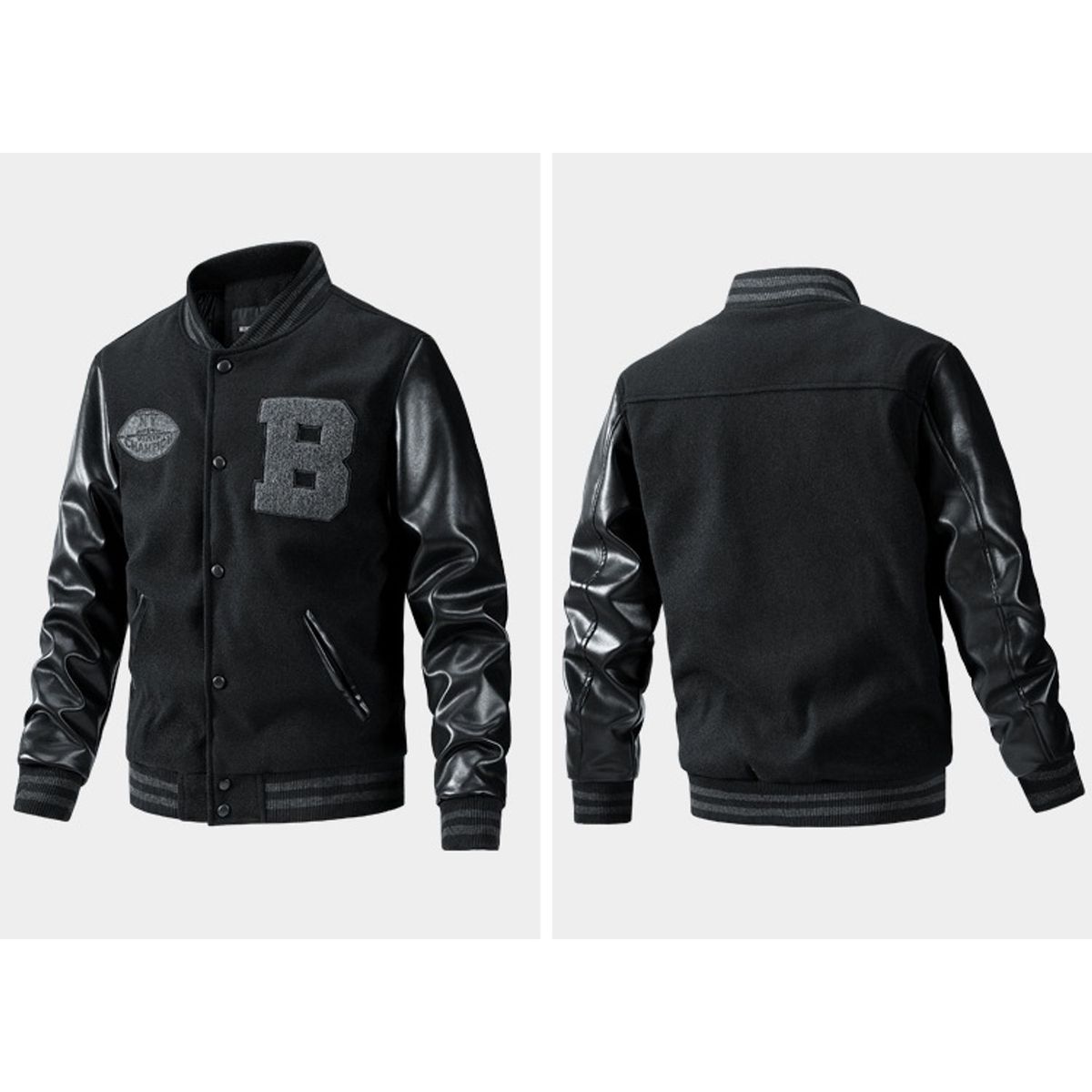 TIOZONEY - Chaqueta Biker Hombre -Negro
