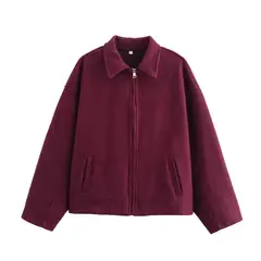 TIOZONEY - Chaqueta corta de lana para mujeres