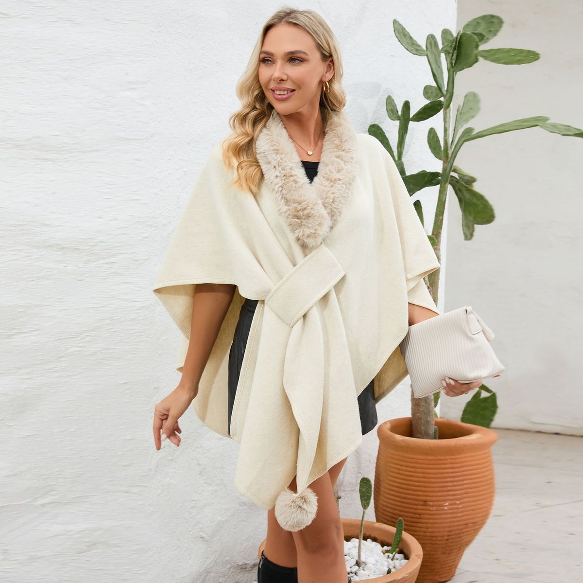 TIOZONEY - Chaqueta Efecto Gamuza Mujer