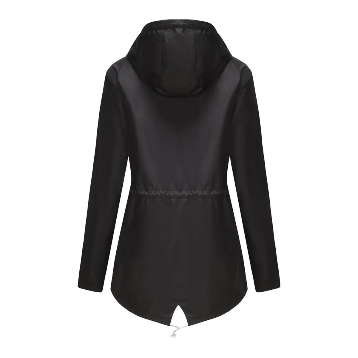 TIOZONEY - Cortavientos impermeable con gorro para mujer - Negro