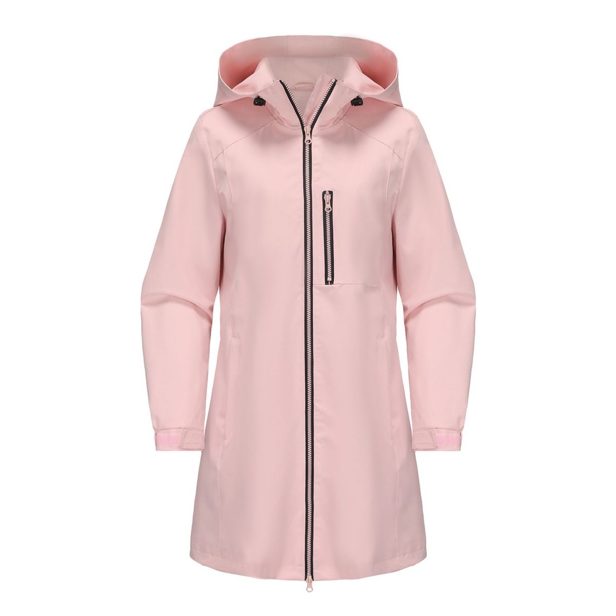 TIOZONEY - Chaqueta impermeable con capucha para mujer-Rosa