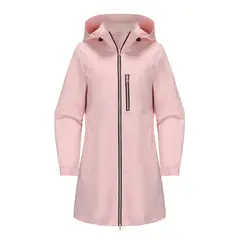 TIOZONEY - Chaqueta impermeable con capucha para mujer-Rosa