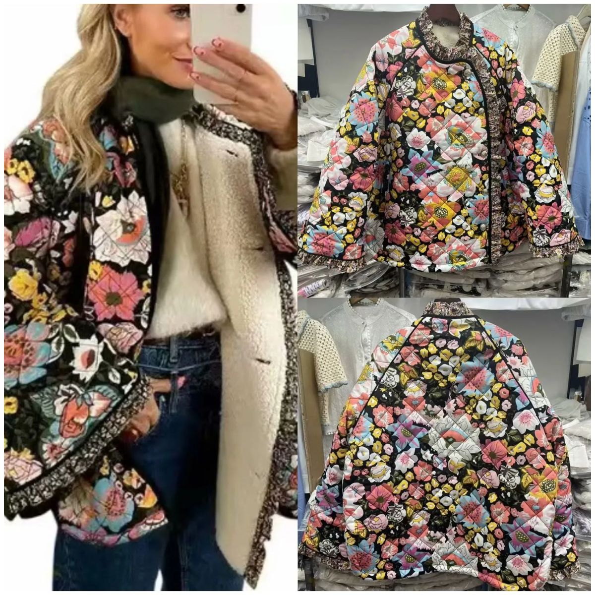 TIOZONEY - Chaqueta de moda mujer-Multicolor