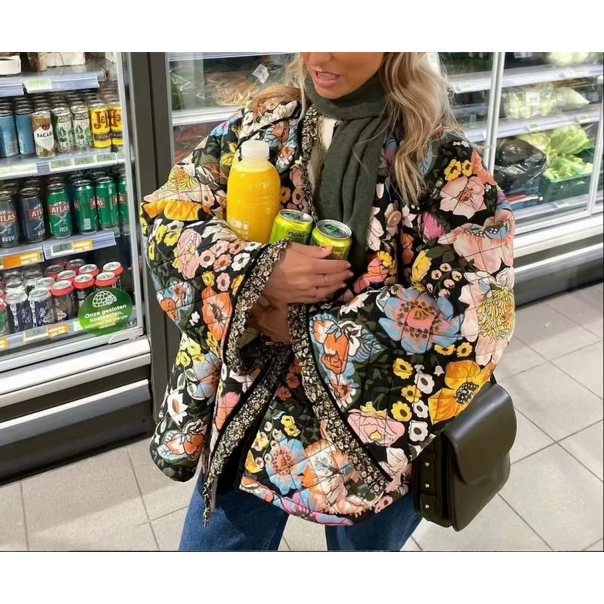 TIOZONEY - Chaqueta de moda mujer-Multicolor