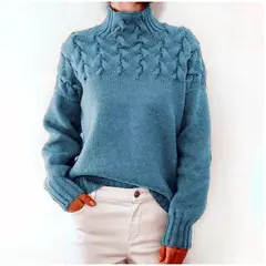 TIOZONEY - Sweater Cuello de Cuello Alto Mujer