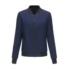TIOZONEY - Chaqueta de manga larga con cierre para mujer - Azul