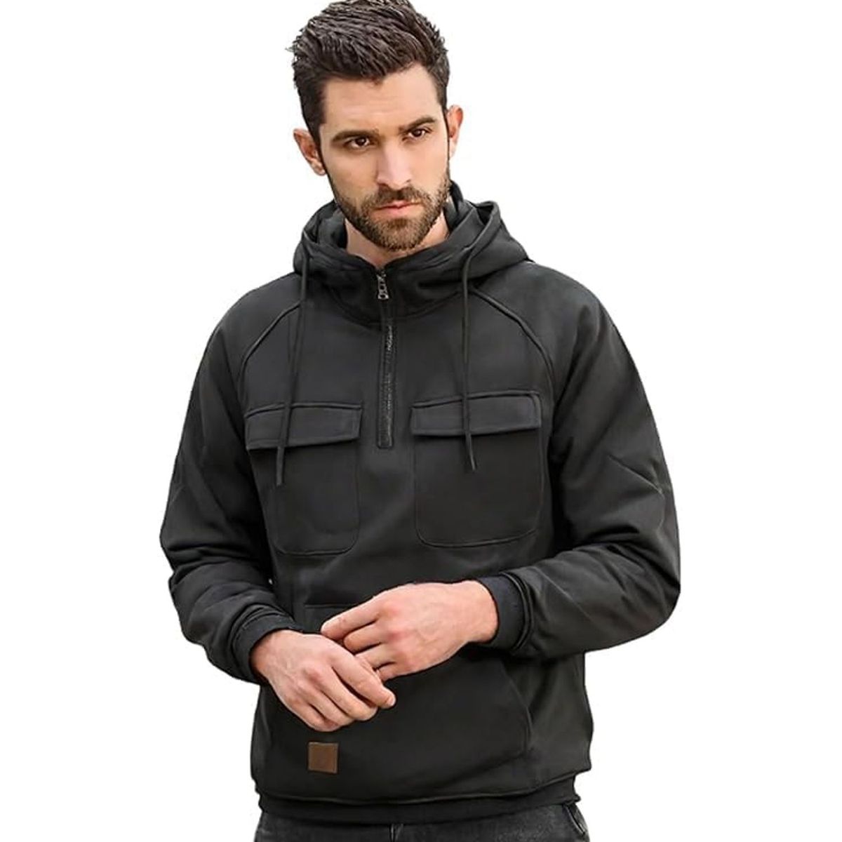 TIOZONEY - Sudadera con capucha al aire libre para hombres - Gris