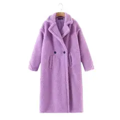 TIOZONEY - Abrigo largo para mujeres - Morado