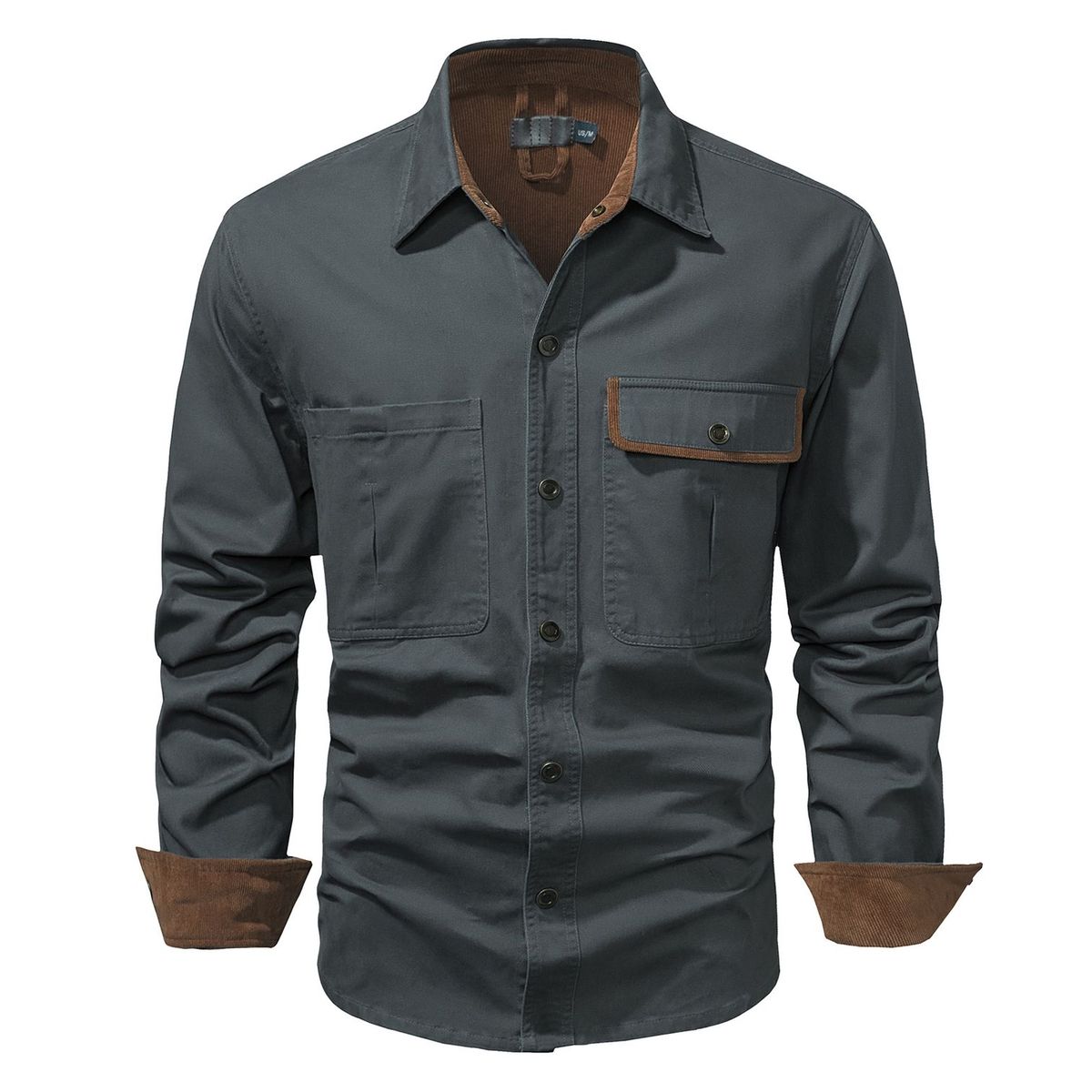 TIOZONEY - Chaqueta casual de algodón con cuello alto para hombre