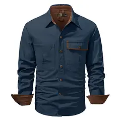 TIOZONEY - Chaqueta casual de algodón con cuello alto para hombre
