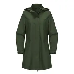 TIOZONEY - Chaqueta impermeable con capucha para mujer-Verde
