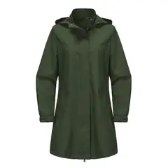 TIOZONEY - Chaqueta impermeable con capucha para mujer-Verde
