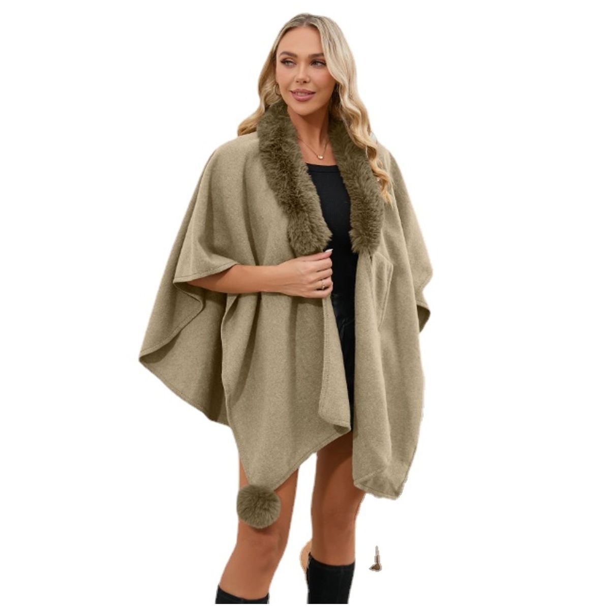 TIOZONEY - Chaqueta Efecto Gamuza Mujer