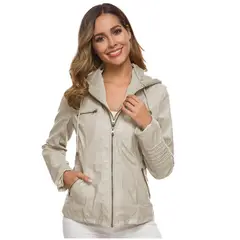 TIOZONEY - Chaqueta Eco PU Mujer