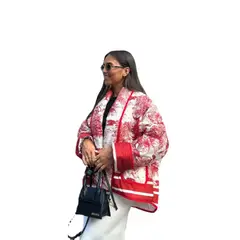 TIOZONEY - Chaqueta para Mujer -Rojo