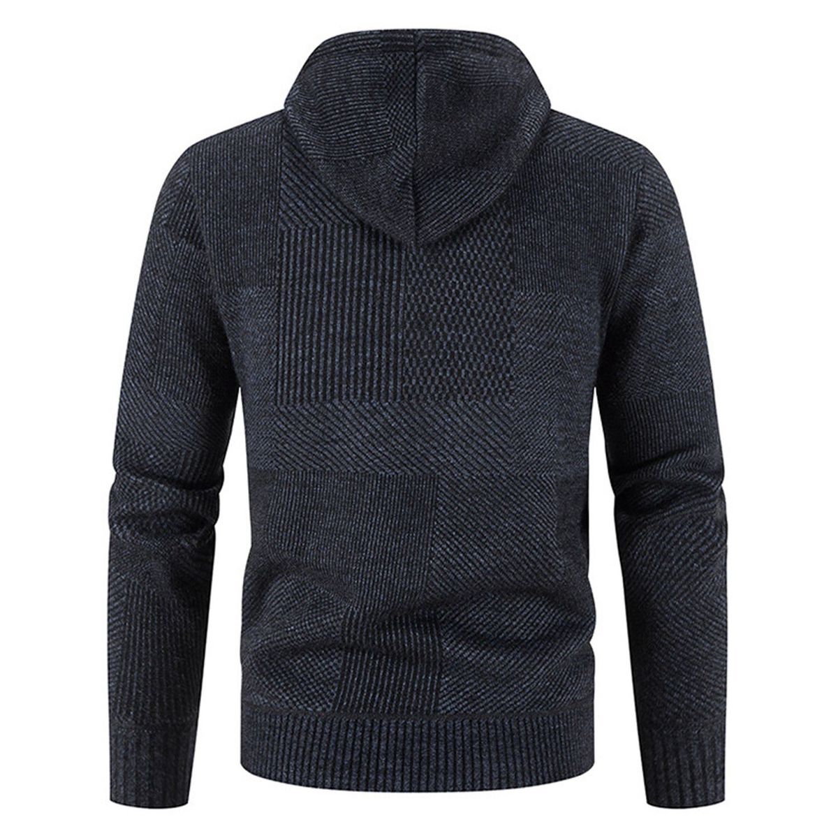 TIOZONEY - Chaqueta con capucha de punto grueso para hombre