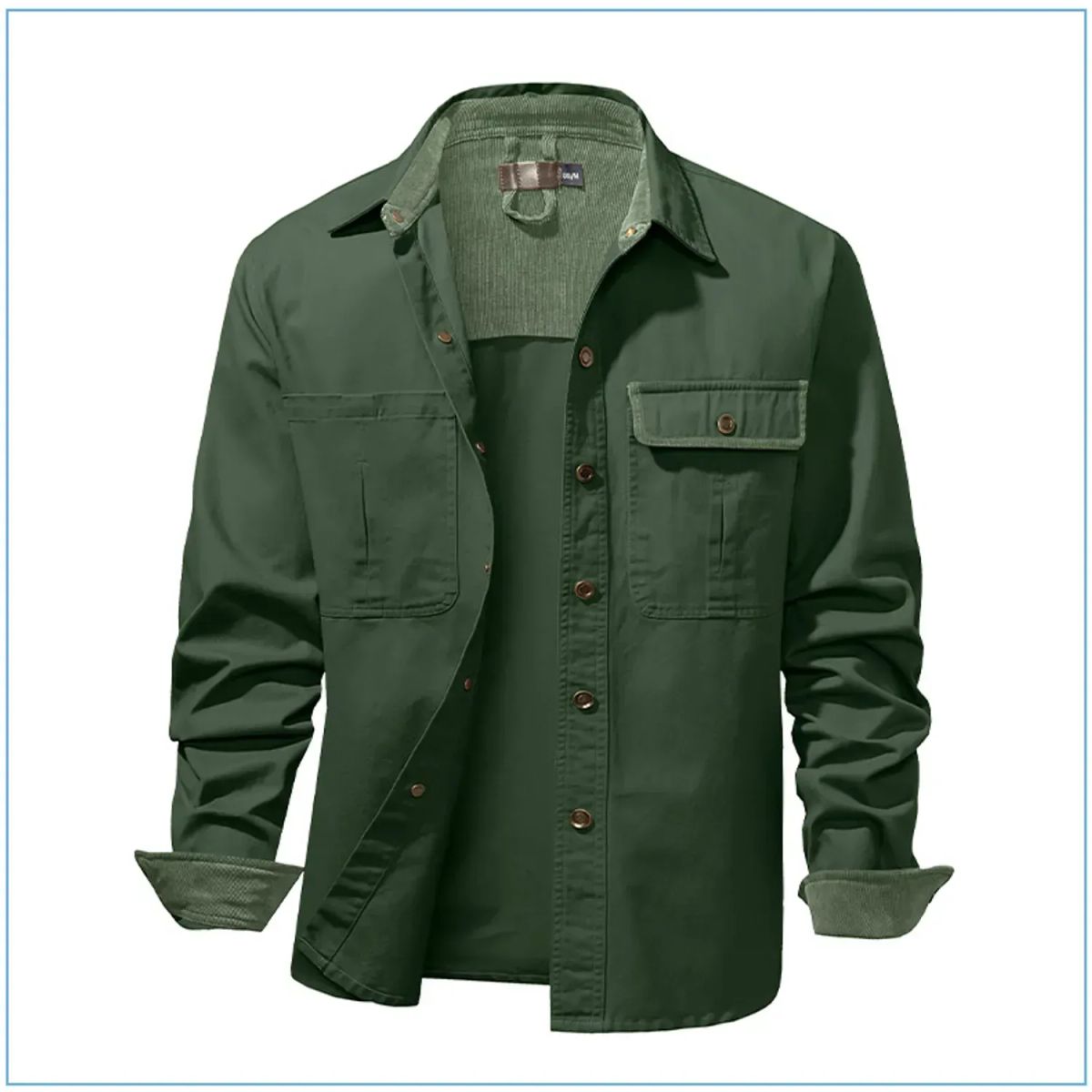 TIOZONEY - Chaqueta casual de algodón con cuello alto para hombre