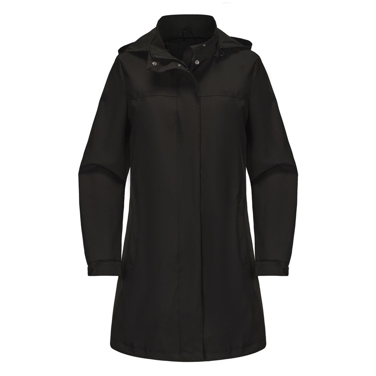 TIOZONEY - Chaqueta impermeable con capucha para mujer-Negro