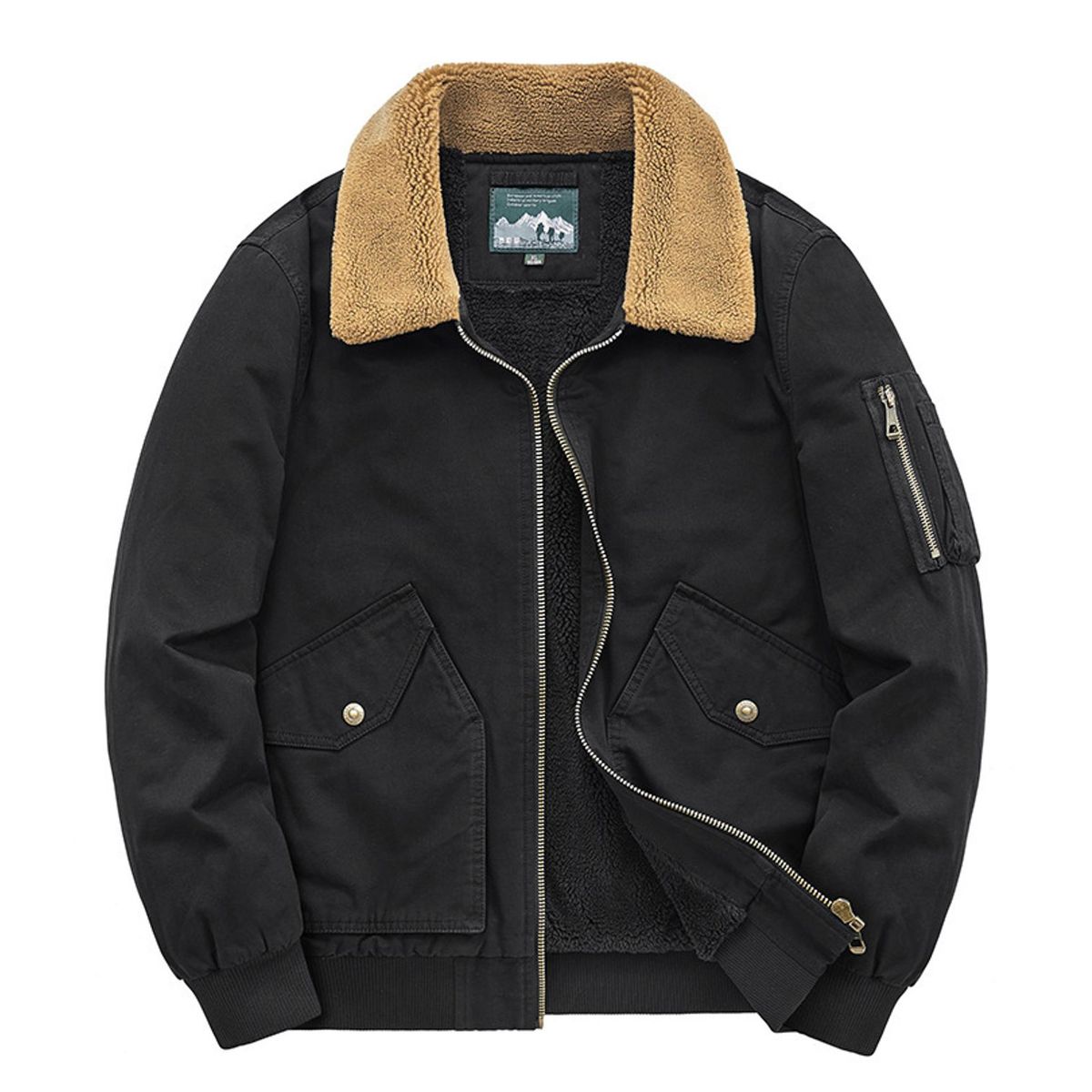 TIOZONEY - Chaqueta gruesa con gorro para hombre