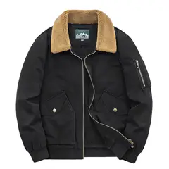TIOZONEY - Chaqueta gruesa con gorro para hombre