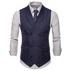 TIOZONEY - Traje Chaleco para Hombre-Gris
