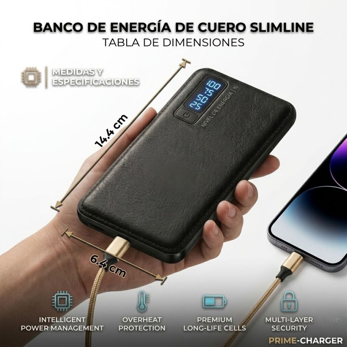 MOVI - Power bank 20.000 MAH - 3 Salidas de USB + Linterna LED