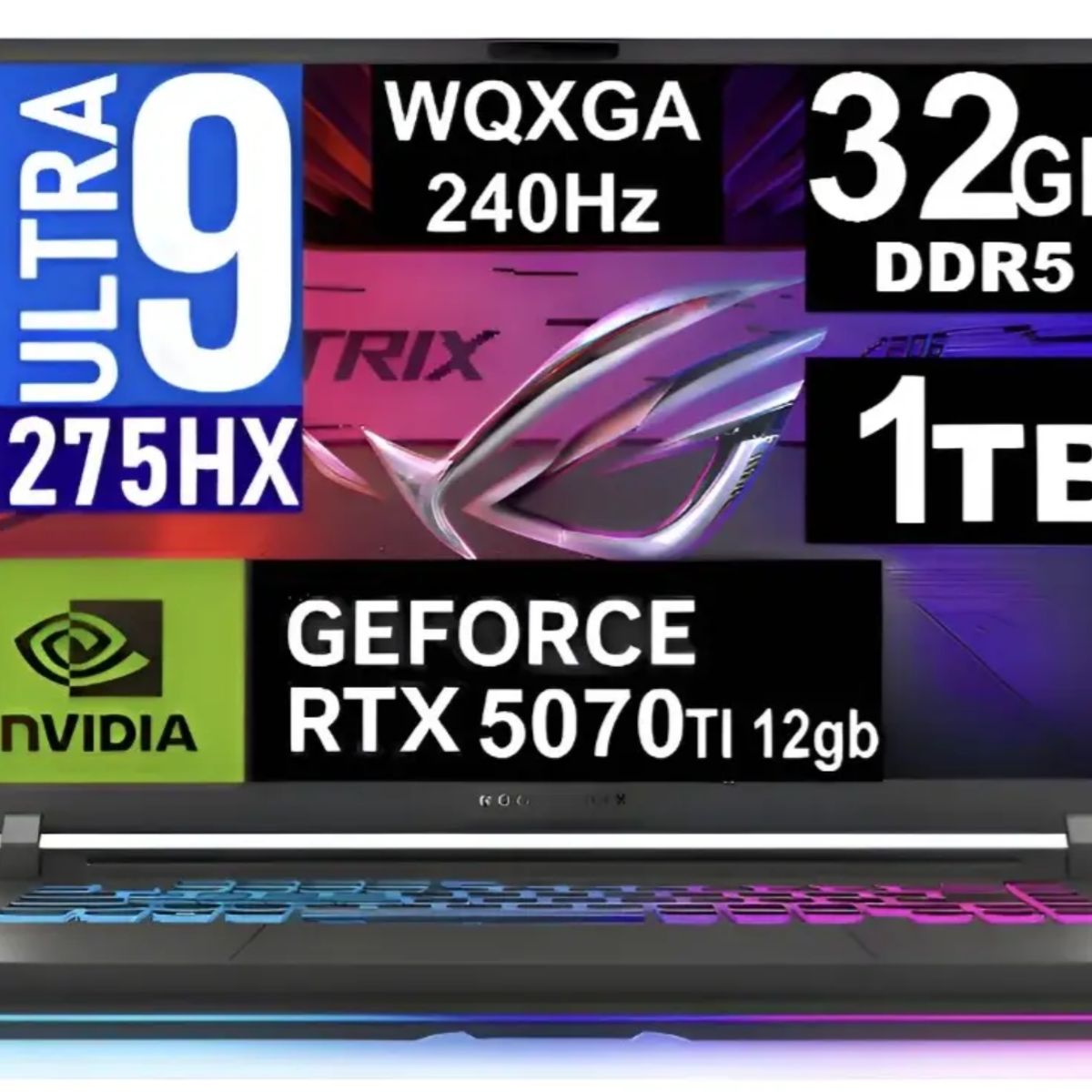 ASUS - ASUS ROG STRIX G16 2025 16" 2.5K WQXGA 240HZ ULTRA 9 275HX SSD 1TB 32GB DDR5 NVIDIA RTX 5070ti 12GB