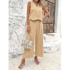 TIOZONEY - Conjunto de chaleco para mujer