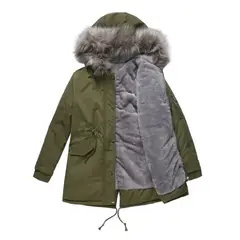 TIOZONEY - Abrigo de invierno con gorro para mujer - Verde