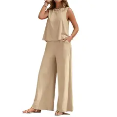 TIOZONEY - Blazer vest y pantalones casuales para mujeres Traje