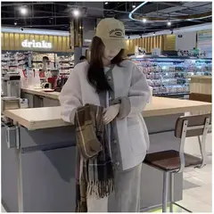 TIOZONEY - Chaqueta de manga larga para mujer - Gris