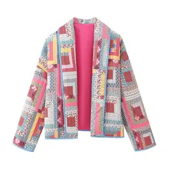 TIOZONEY - Chaqueta de moda mujer-Multicolor