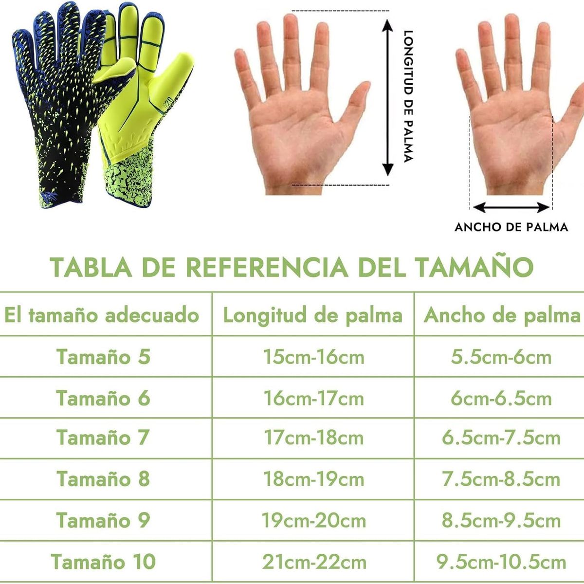 PUREPOWER - Guantes de arquero futbol,Guantes de Portero Profesionales y Transpirables para Niños y Adults- NO8