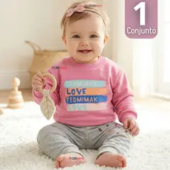 JUMP KIDS - Conjunto 2 Piezas Buzo Pantalón Y Polerón De Algodón Pink Bebé Niña