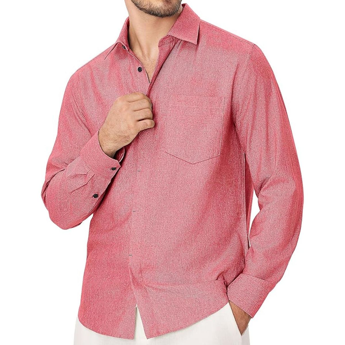 TIOZONEY - Camisa de manga larga para hombres