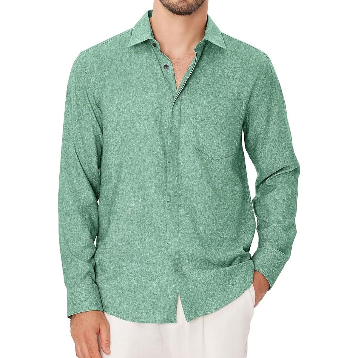 TIOZONEY - Camisa de manga larga para hombres