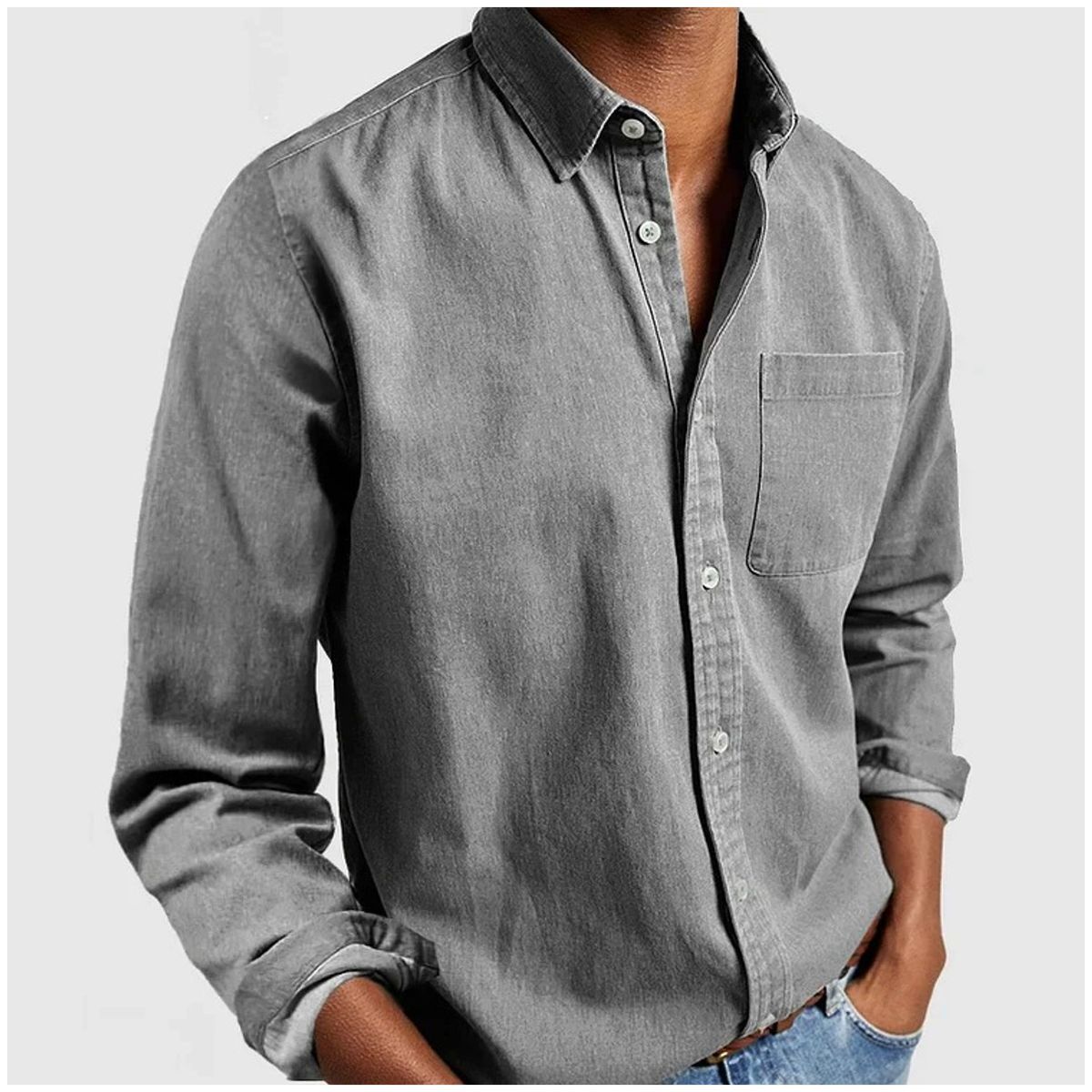 TIOZONEY - Camisa de manga larga para hombres
