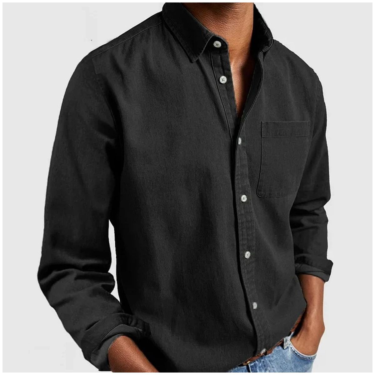 TIOZONEY - Camisa de manga larga para hombres