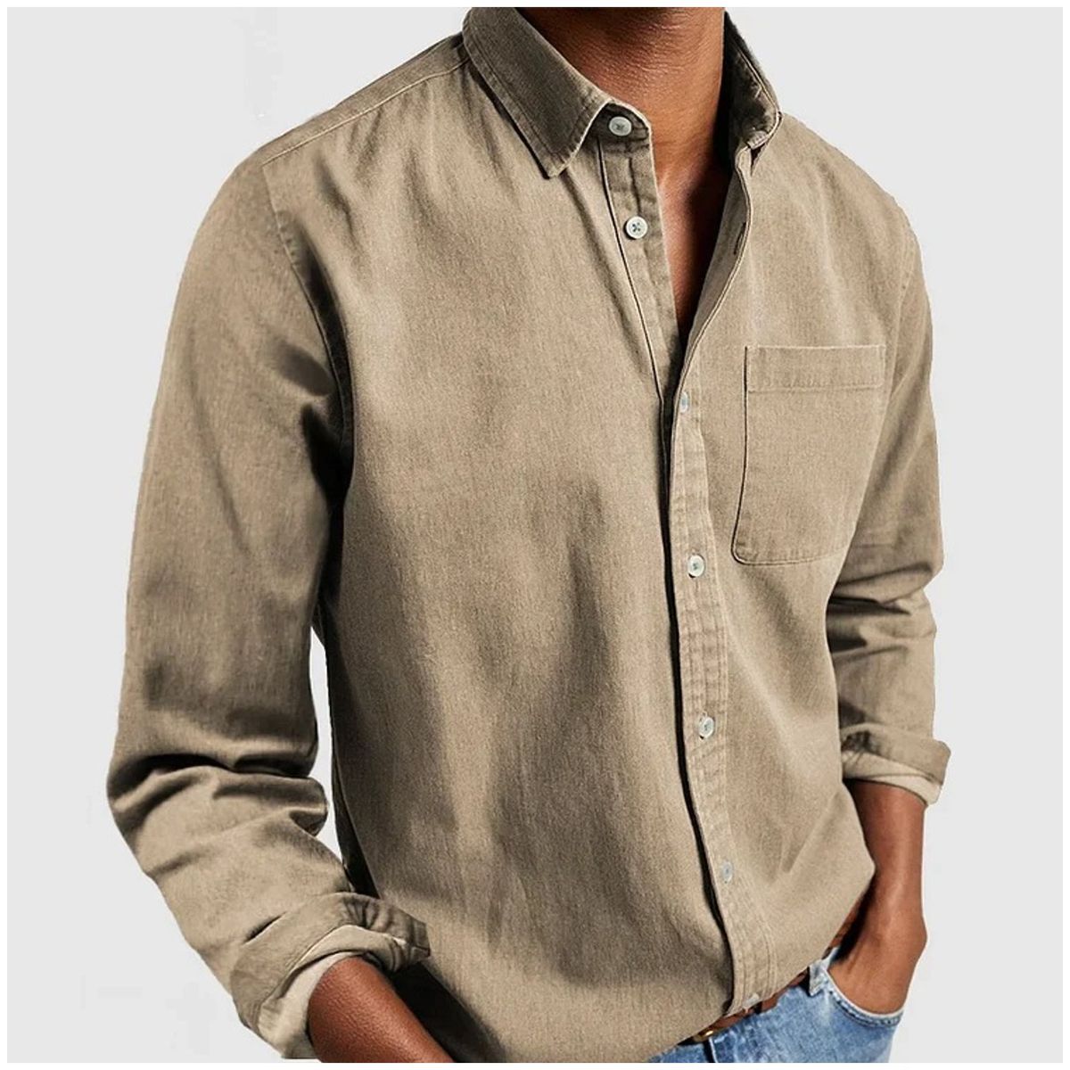 TIOZONEY - Camisa de manga larga para hombres