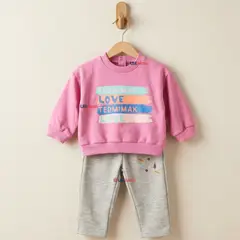 JUMP KIDS - Conjunto 2 Piezas Buzo Pantalón Y Polerón De Algodón Pink Bebé Niña