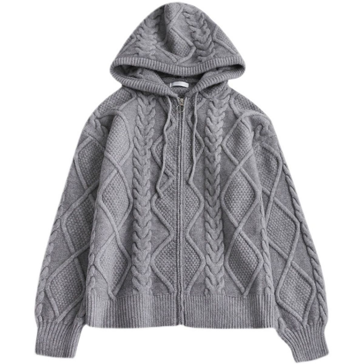 TIOZONEY - Chaqueta de suéter de lana para hombres