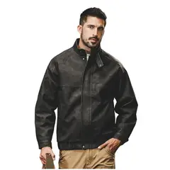 TIOZONEY - Chaqueta de solapa masculina blusa retro