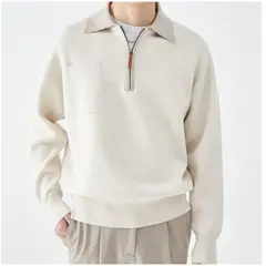 TIOZONEY - Camisa de solapa de manga larga para hombres