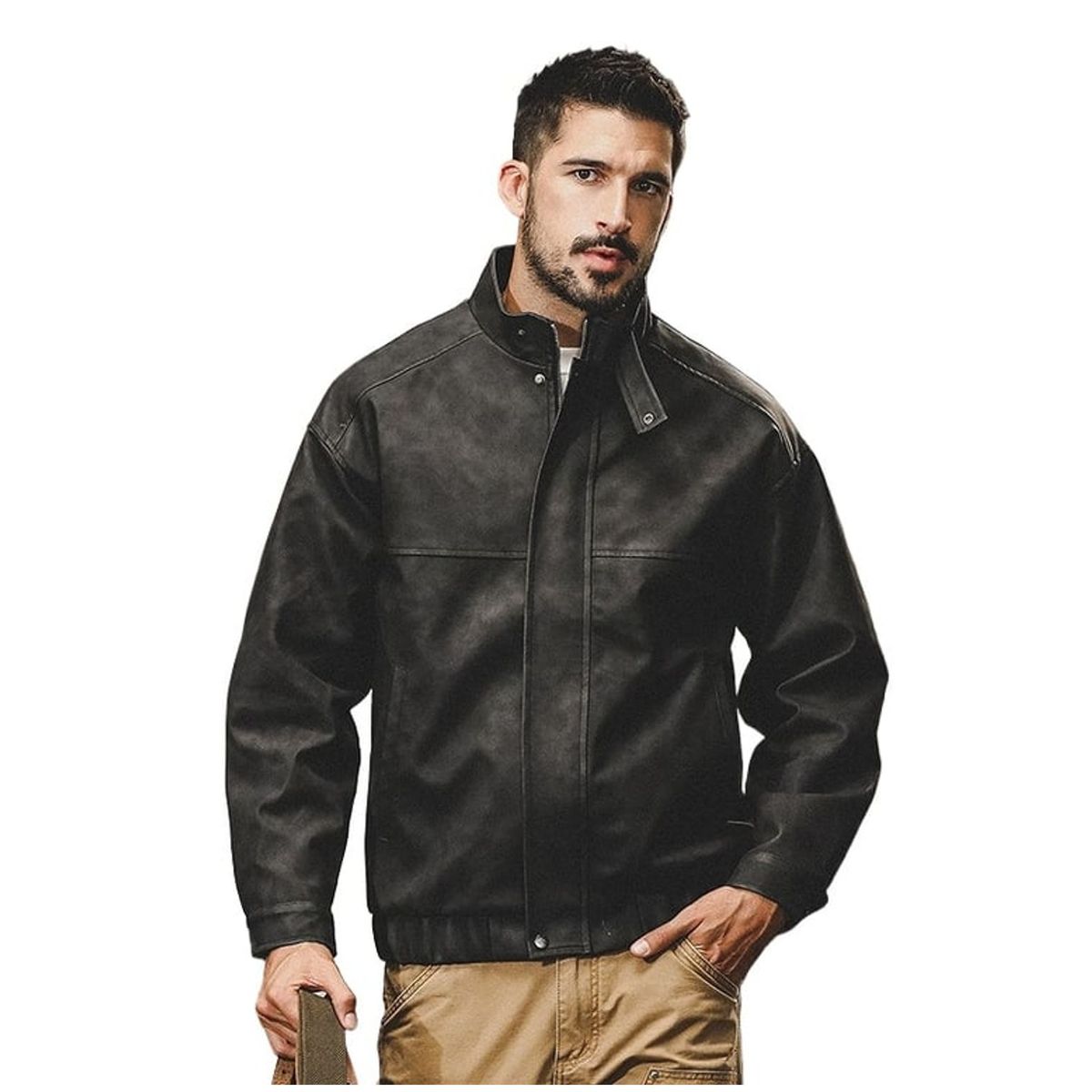 TIOZONEY - Chaqueta de solapa masculina blusa retro
