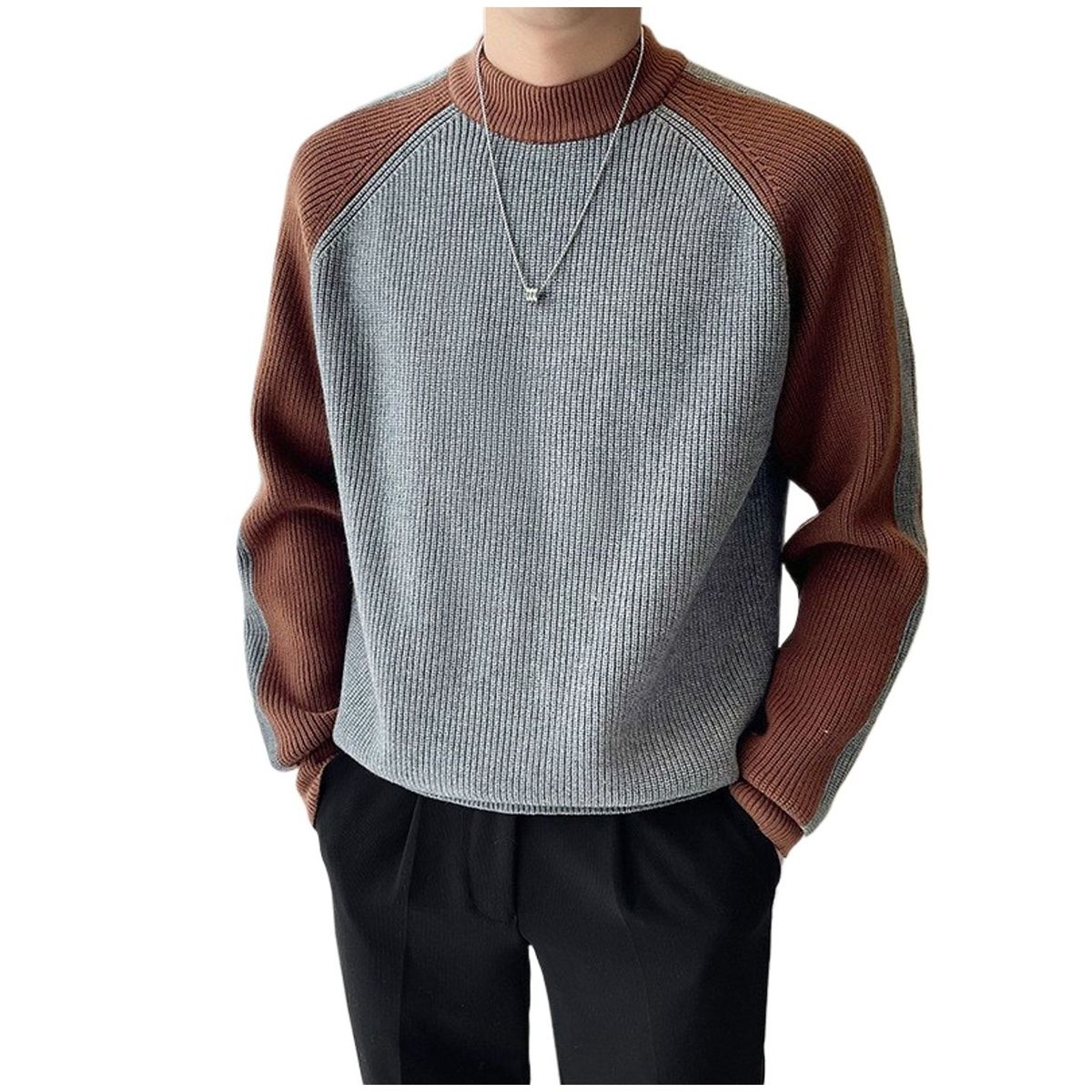 TIOZONEY - Sudadera de cuello redondo para hombres